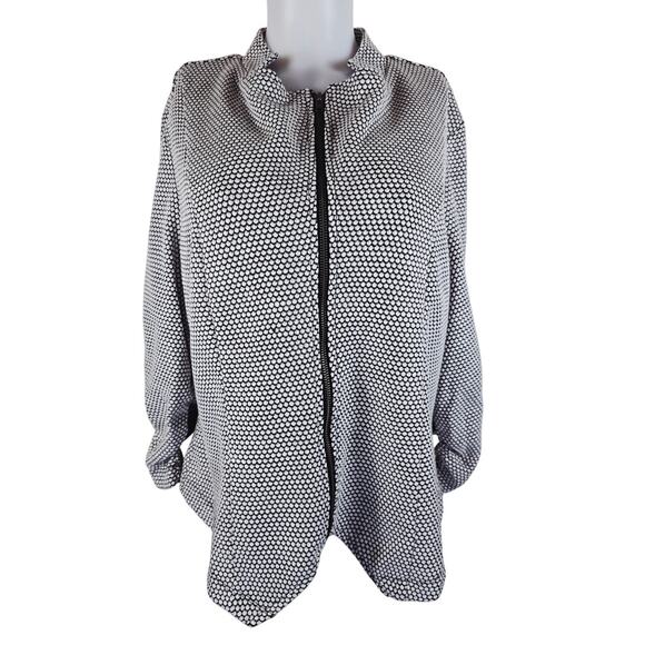 Torrid Knit Mandarn Collar White Black Shacket Blazer Jacket 2 - 2X NWT MSRP $59 - Picture 1 of 7